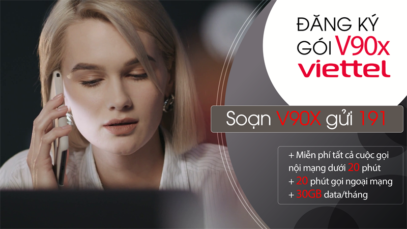 Đăng ký gói Trendy V90x Viettel nhận 30GB data mỗi tháng