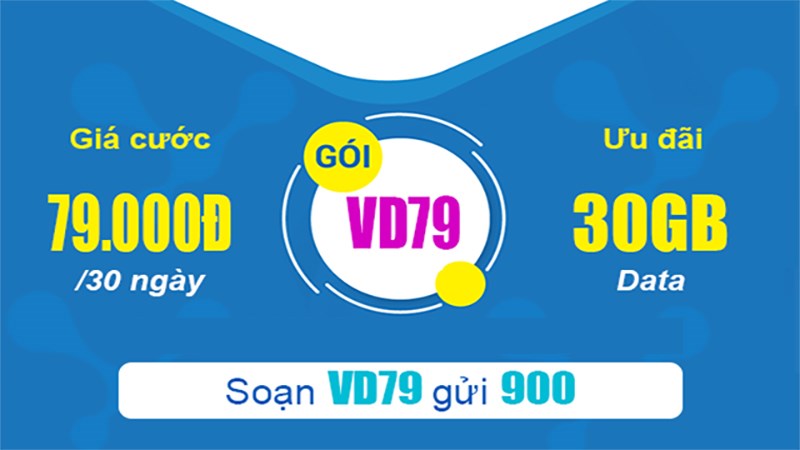  Đăng ký gói VD79 VinaPhone nhận ngay 30GB và phút gọi miễn phí