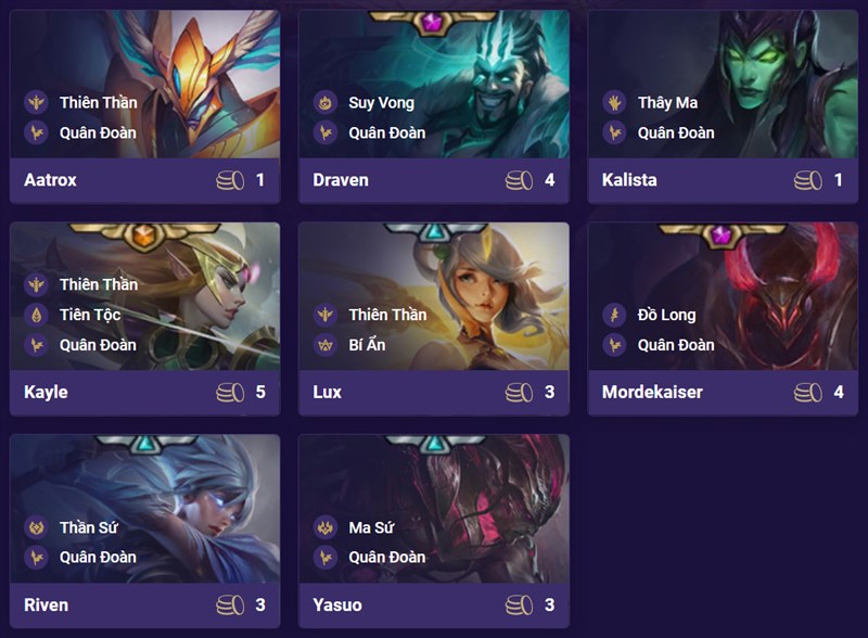 Đội hình Quân Đoàn DTCL Mùa 5