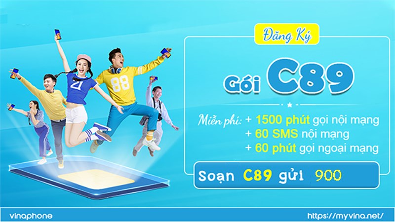 Đăng ký gói C89 VinaPhone 1500 phút gọi nội mạng trong 1 tháng