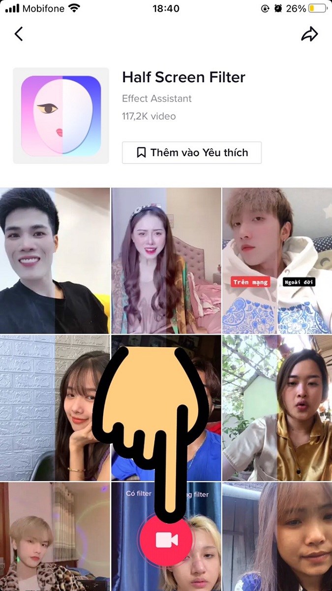 Nhấn n&uacute;t quay phim m&agrave;u đỏ