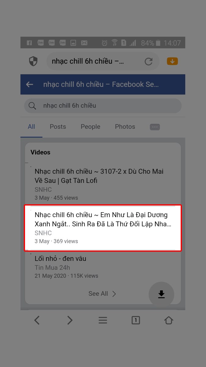 Nhấn vào video