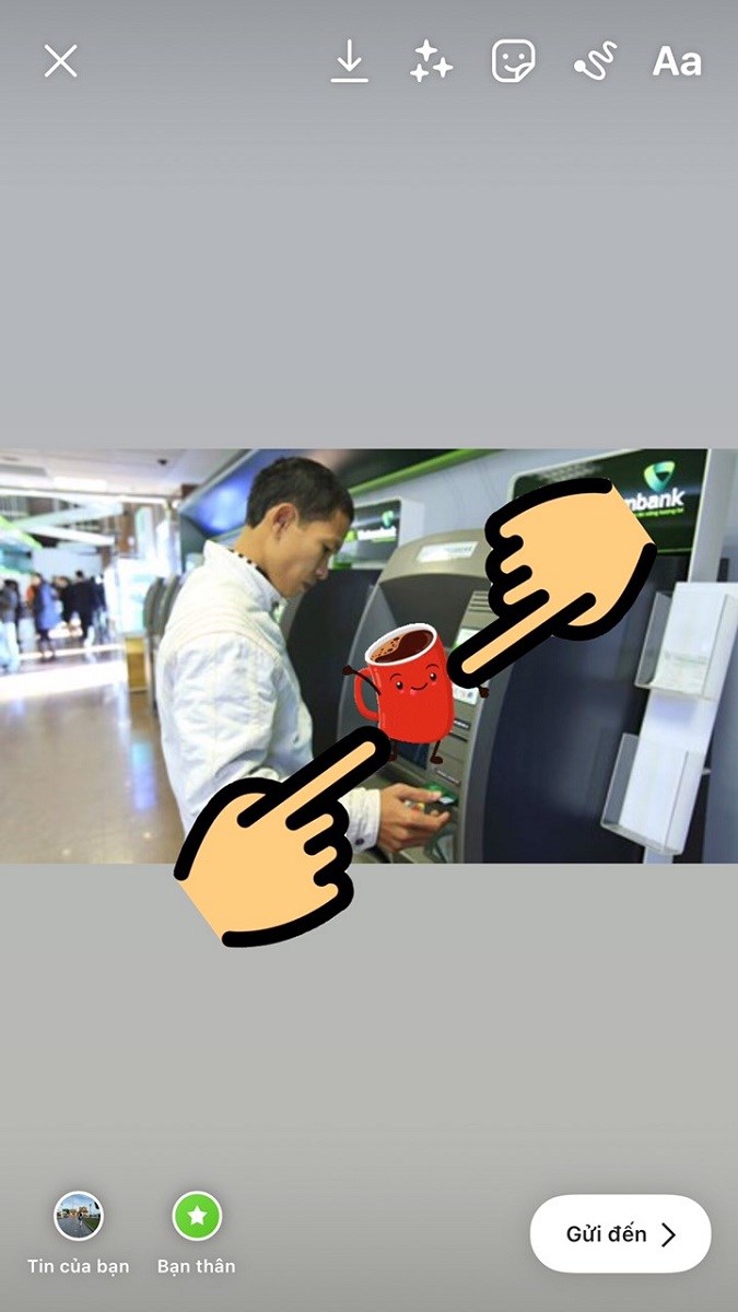 Để ph&oacute;ng to hoặc thu nhỏ GIF, k&eacute;o thả 2 đầu GIF