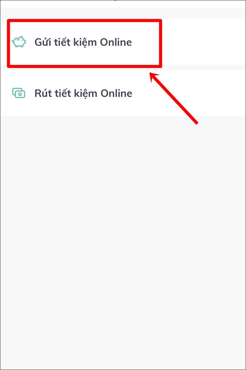 Chọn Gửi tiết kiệm online