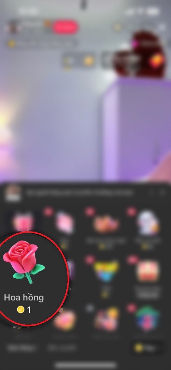 Chọn vào hình hoa hồng và bấm gửi Chọn vào hình hoa hồng và bấm gửi