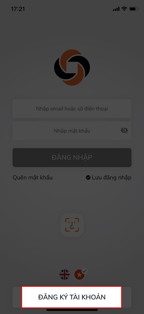 Chọn Đăng k&yacute; t&agrave;i khoản.