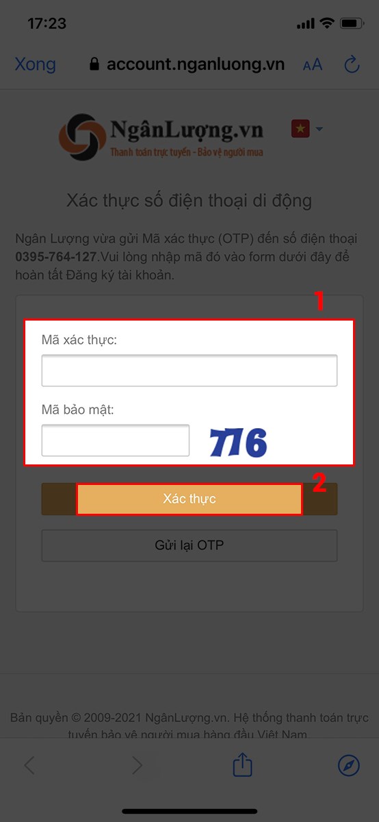 X&aacute;c thực th&ocirc;ng tin