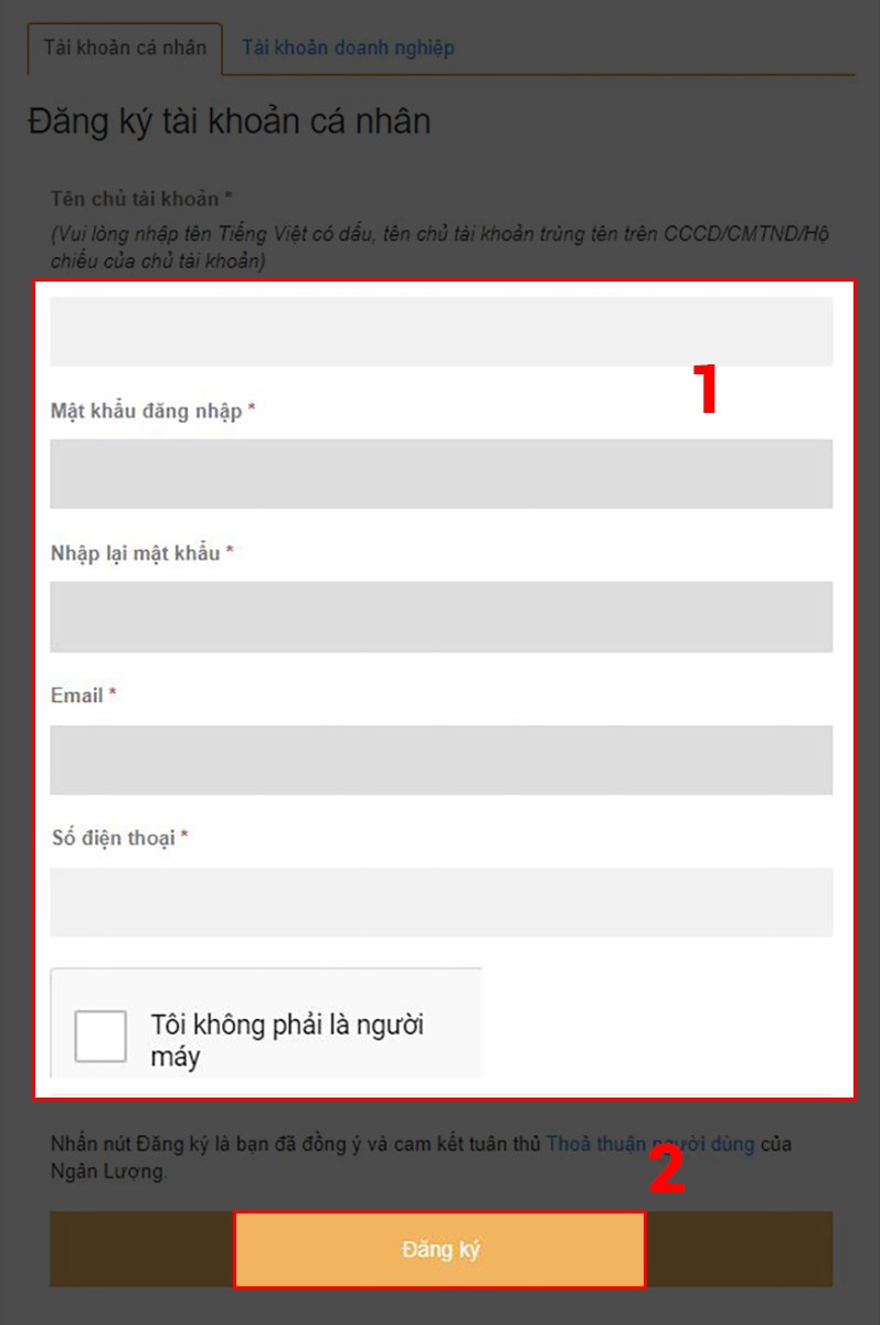 Điền đầy đủ th&ocirc;ng tin v&agrave; Đăng k&yacute;
