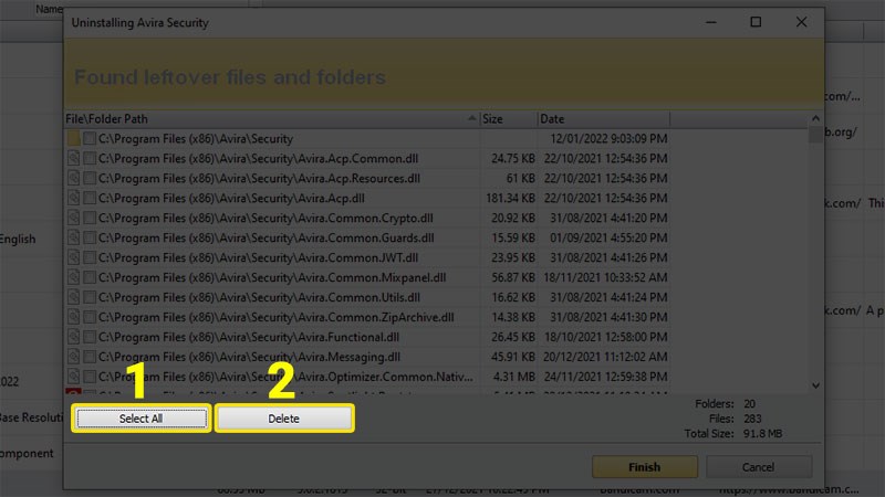Bấm v&agrave;o Select All v&agrave; Delete