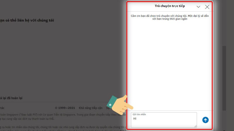 Nhập tin nhắn v&agrave;o &ocirc; b&ecirc;n dưới nhờ hệ thống hỗ trợ