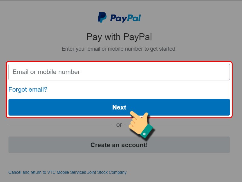 Đăng nhập PayPal để thanh toán