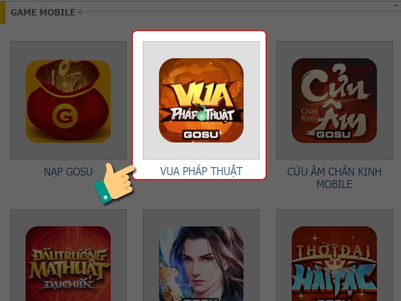 Chọn game Vua Pháp Thuật