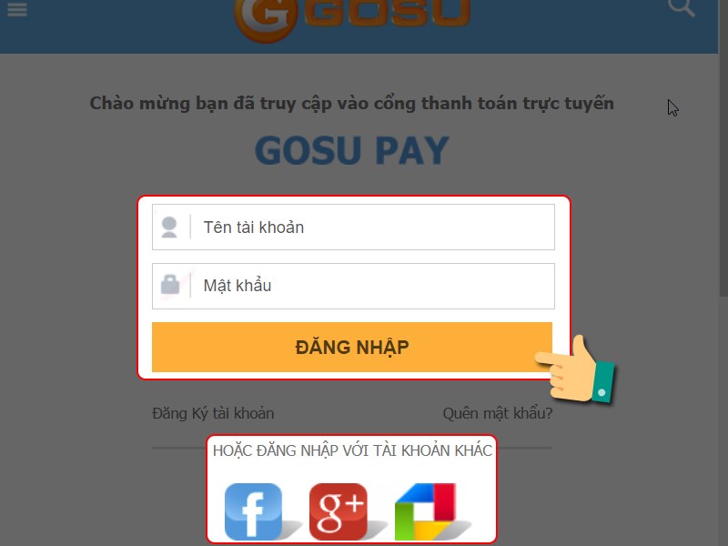 Đăng nhập tài khoản