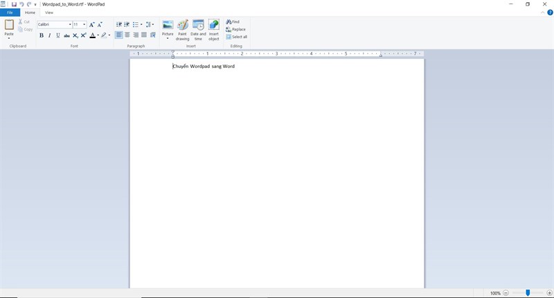 Mở file WordPad l&ecirc;n