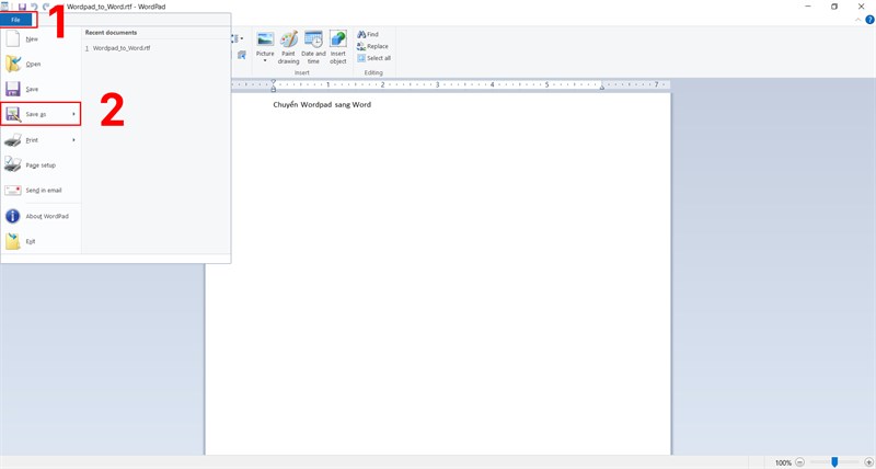  Chọn File rồi sau đ&oacute; chọn Save as