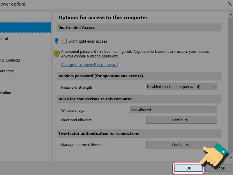 Đòng ý thao tác Đồng ý thao tác