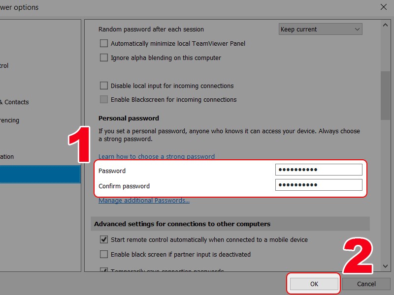 Điền mật khẩu và tiếp tục Điền mật khẩu và tiếp tục