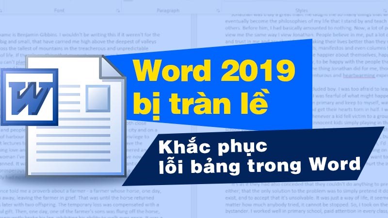 Khắc phục Word bị tràn lề