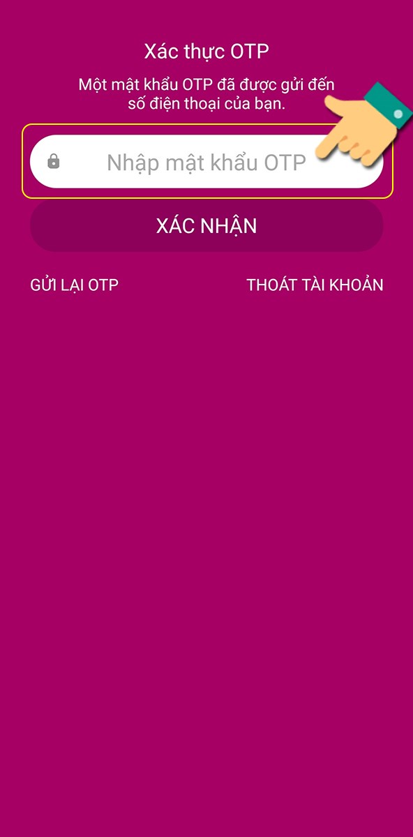 Điền mã OTP Điền mã OTP