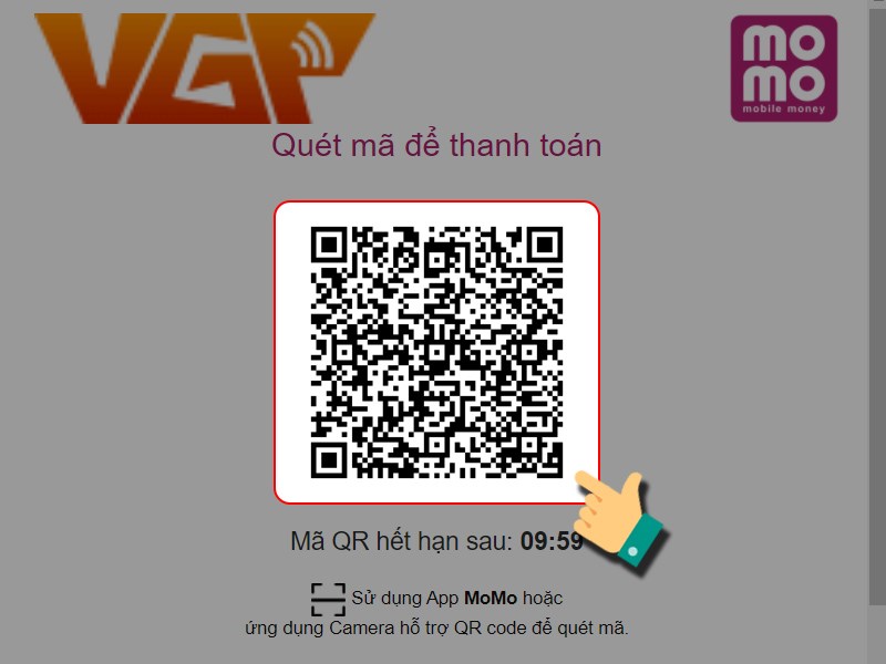 Quét mã QR để thanh toán