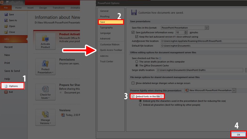 Lưu font tùy chỉnh trong PowerPoint Lưu font tùy chỉnh trong PowerPoint