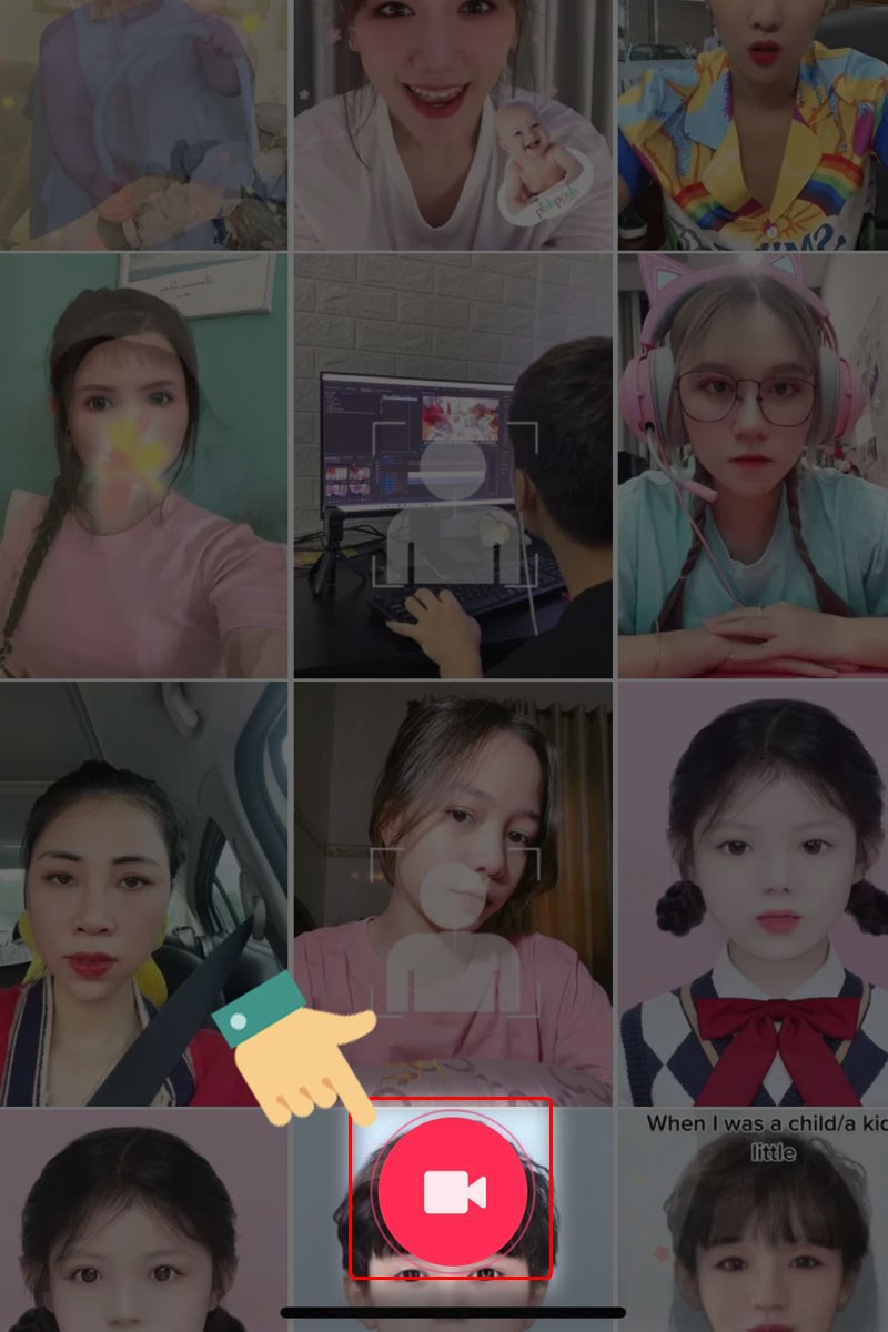 Nhấn v&agrave;o Biểu tượng quay video