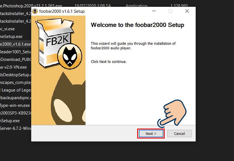 Tiếp theo nhấn Next.