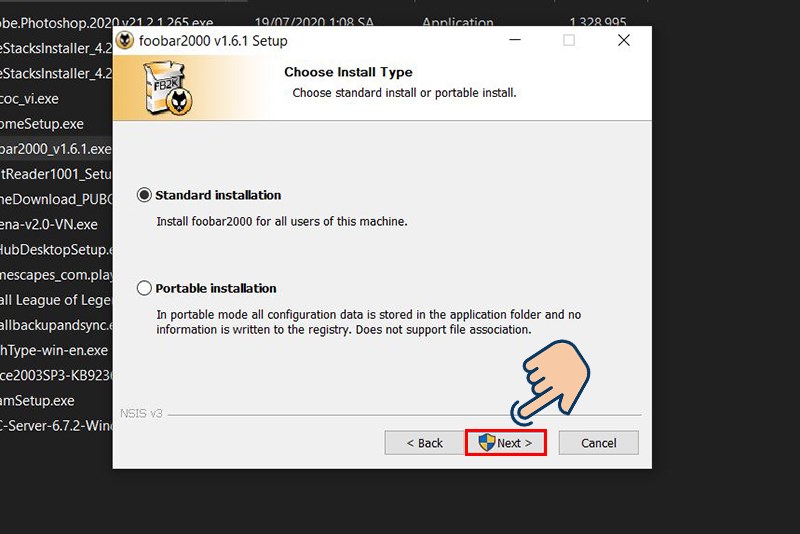 Sau đ&oacute; nhấn Next.