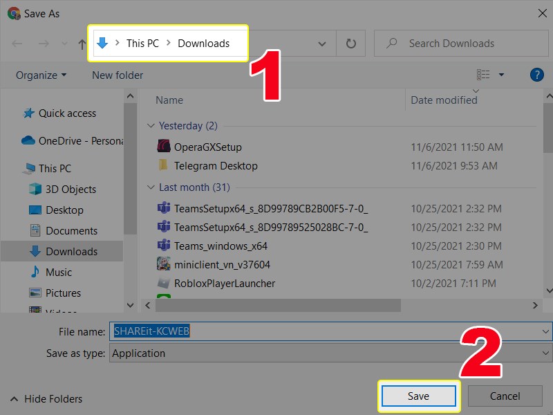 Chọn thư mục lưu file c&agrave;i đặt