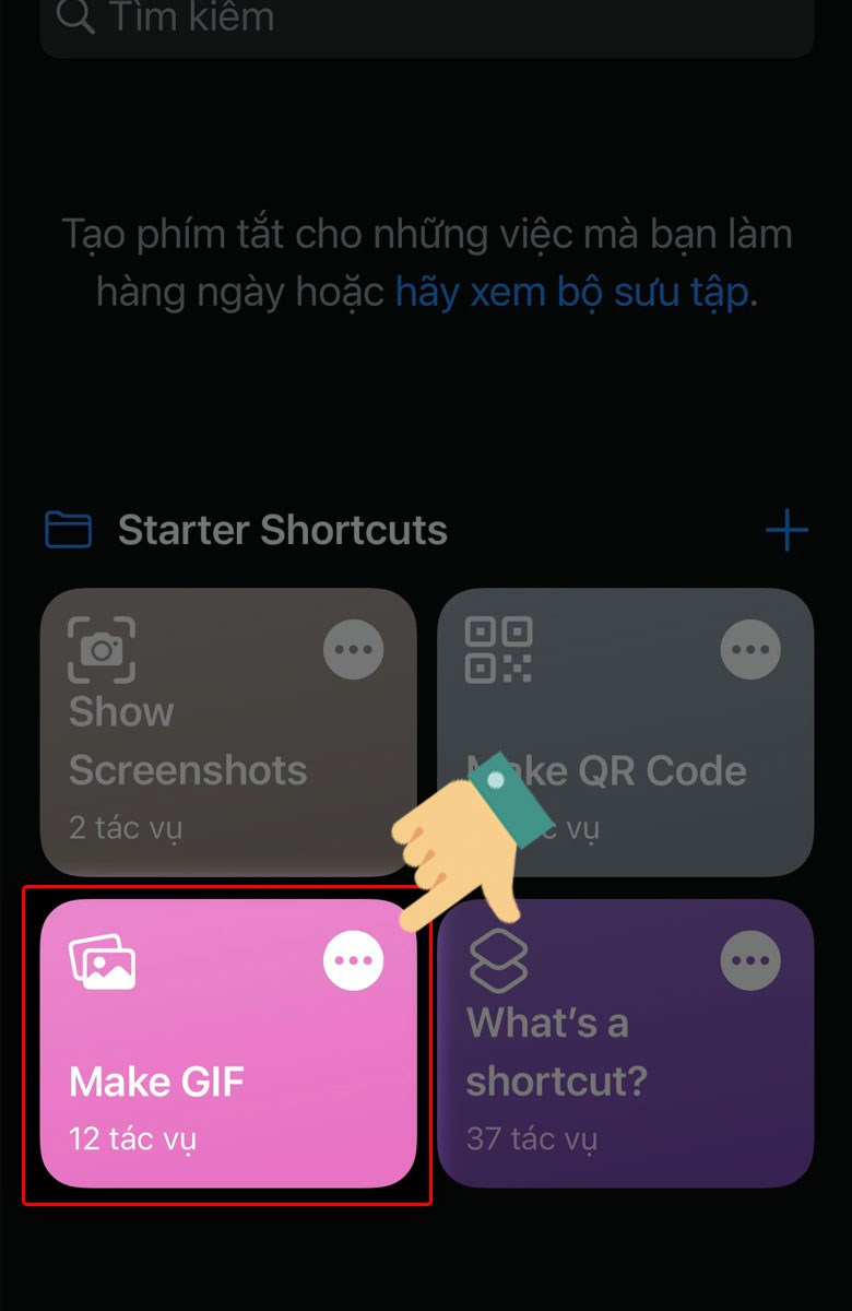 Nhấn chọn vào mục Make GIF Nhấn chọn vào mục Make GIF