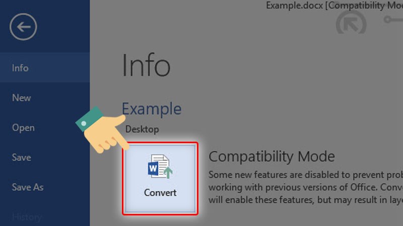 Chọn mục Convert