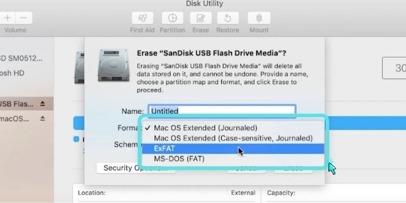 reformat a sandisk 3.0 usb for mac