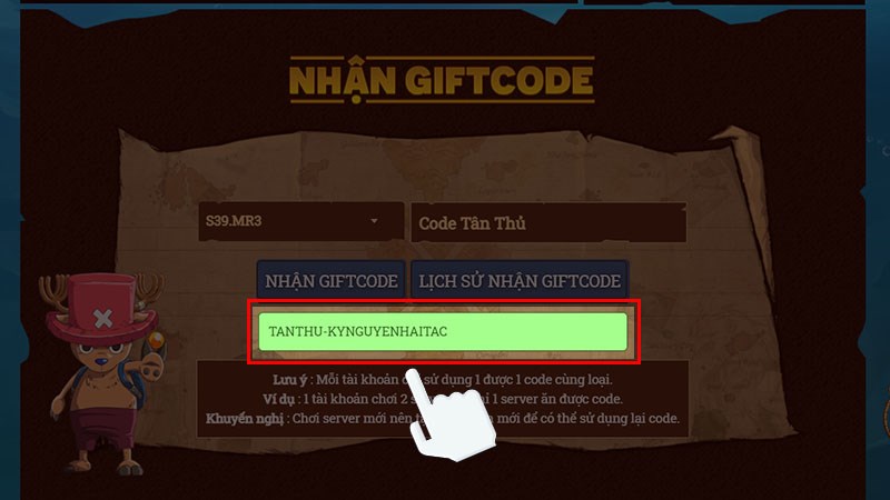 Hệ thống sẽ hiển thị ra các giftcode cho bạn sử dụng Hệ thống sẽ hiển thị ra các giftcode cho bạn sử dụng