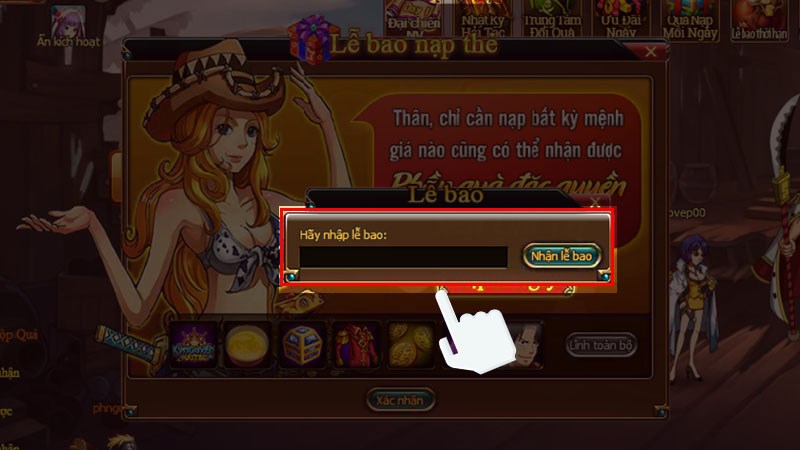 Nhập code của bạn vào ô Nhập code của bạn vào ô