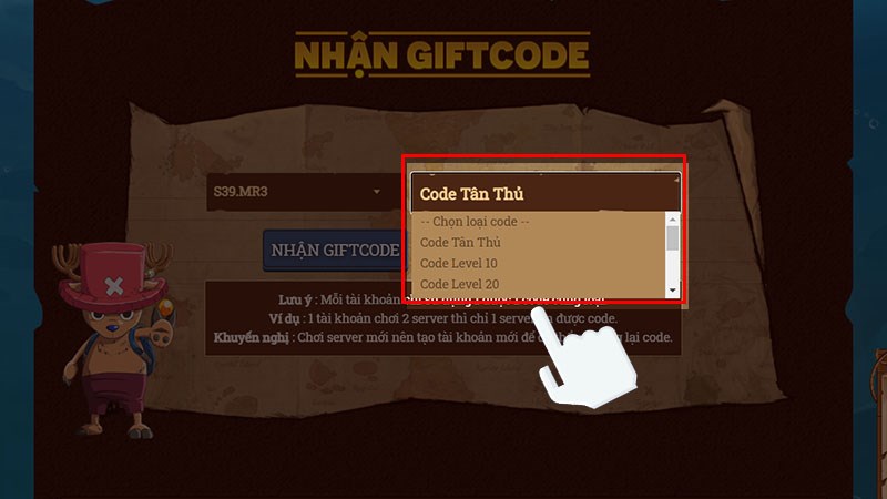 Chọn code bạn muốn nhận Chọn code bạn muốn nhận