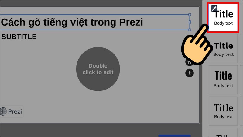 Cách gõ tiếng Việt trong Prezi đơn giản năm 2024 giúp bạn tối ưu hóa thời gian và tăng độ chuyên nghiệp trong quá trình tạo bài trình chiếu. Hướng dẫn sử dụng các phím tắt và cài đặt bàn phím cho phù hợp để gõ tiếng Việt nhanh chóng và dễ dàng. Với những bài trình chiếu đa ngôn ngữ, việc sử dụng Prezi còn trở nên đơn giản và tiện lợi hơn bao giờ hết.