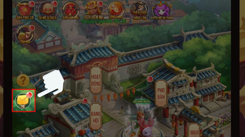 Trở về giao diện chính nhấn chọn vào mục Thư