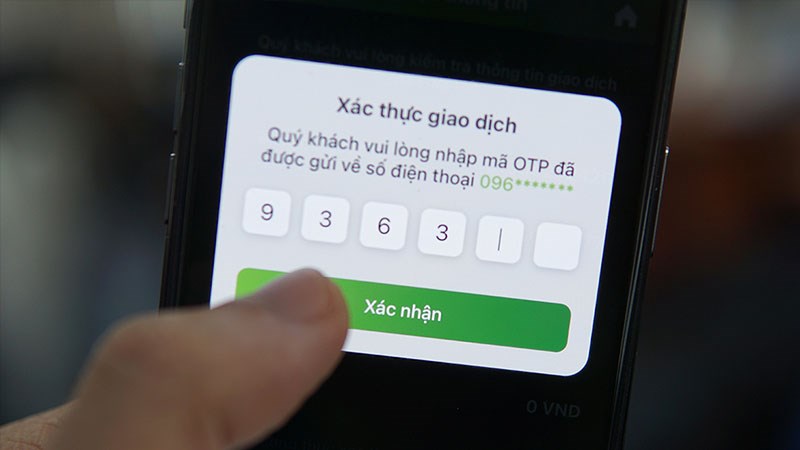 Xác thực thanh toán với mã OTP