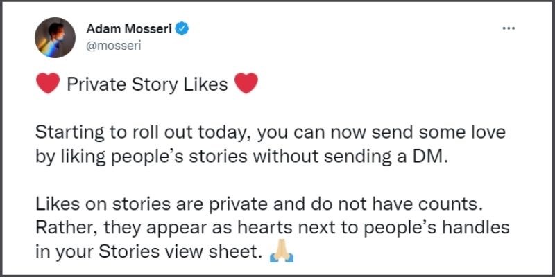 Người điều hành Instagram thông báo về tính năng mới trên Twitter