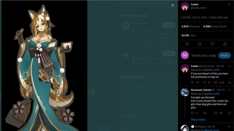 H&igrave;nh ảnh của Ms Hina tr&ecirc;n twitter Lumie