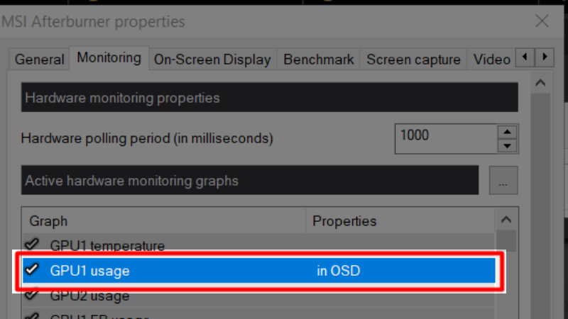 Chọn GPU usage