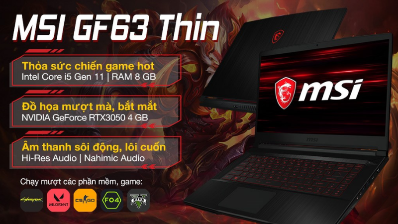 MSI Gaming GF63 Thin 11UC i5 11400H