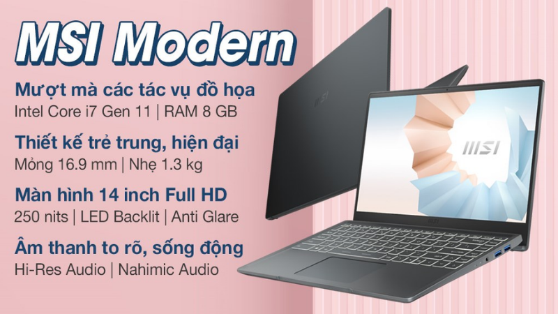 Cấu hình của MSI Modern 14 B11MOU i7 1195G7