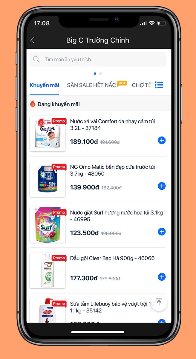 Đặt hàng GO!, Big C trên Zalo