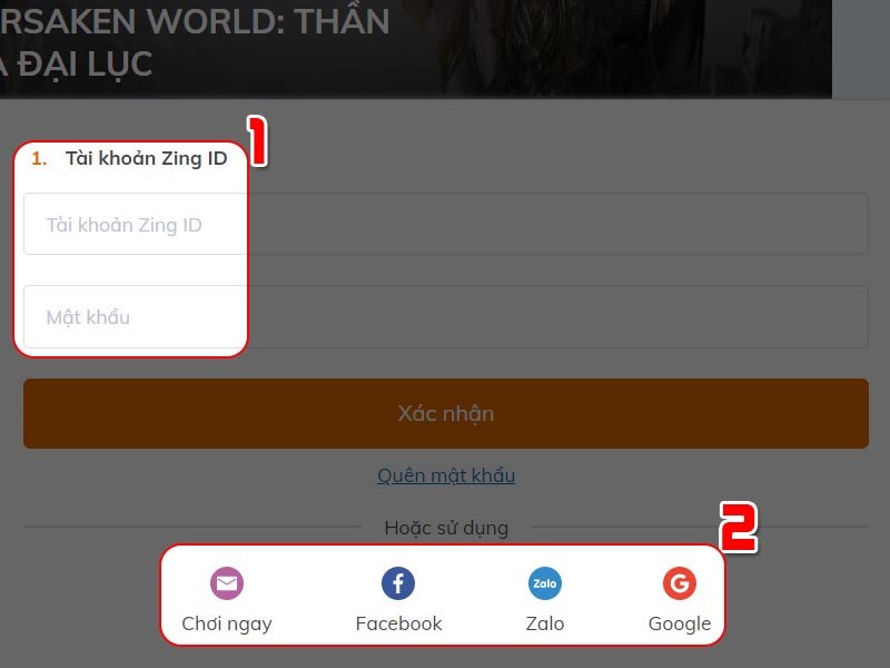 Đăng nhập tài khoản