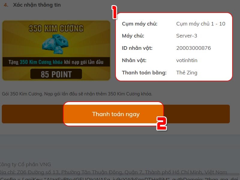 Kiểm tra thông tin thanh toán