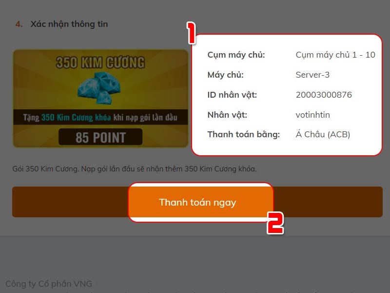 Kiểm tra thông tin thanh toán