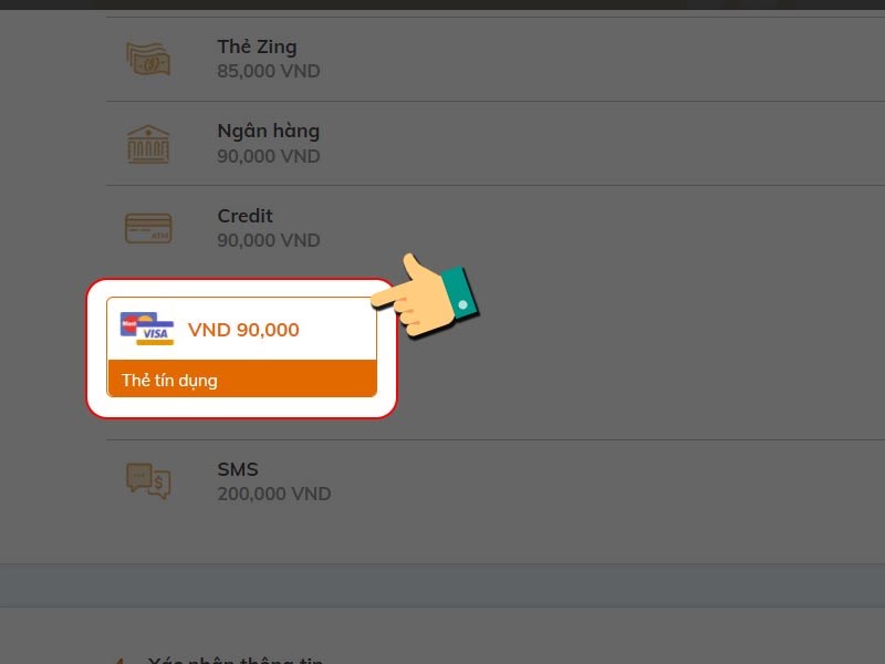 Chọn phương thức thanh toán