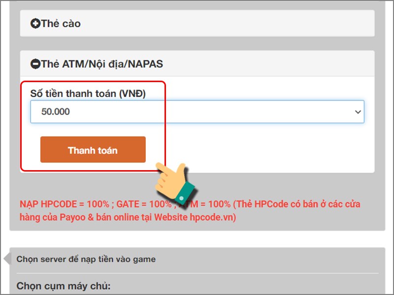 Thanh to&aacute;n bằng Thẻ ATM