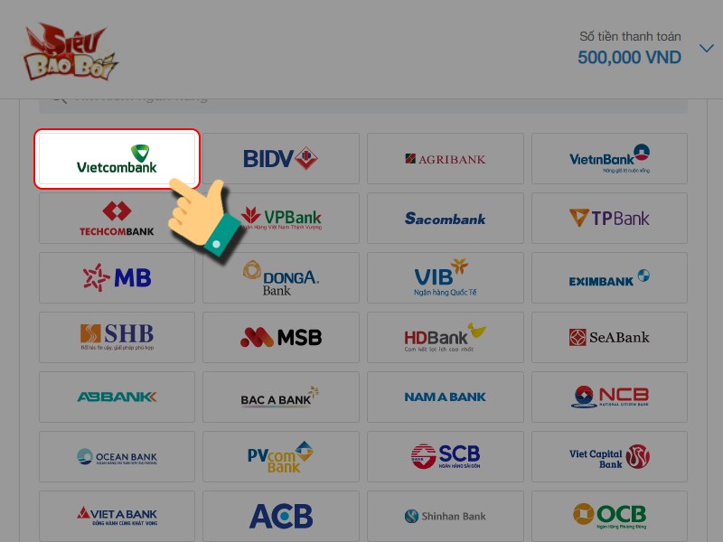 Chọn ng&acirc;n h&agrave;ng